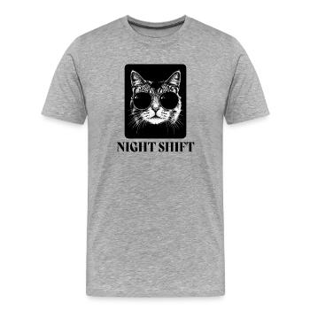 Chat cool - T-shirt bio Premium Homme - gris chiné - Devant - Damien (186cm)