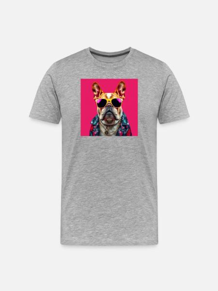 Bulldog avec du style - T-shirt bio Premium Homme - gris chiné
