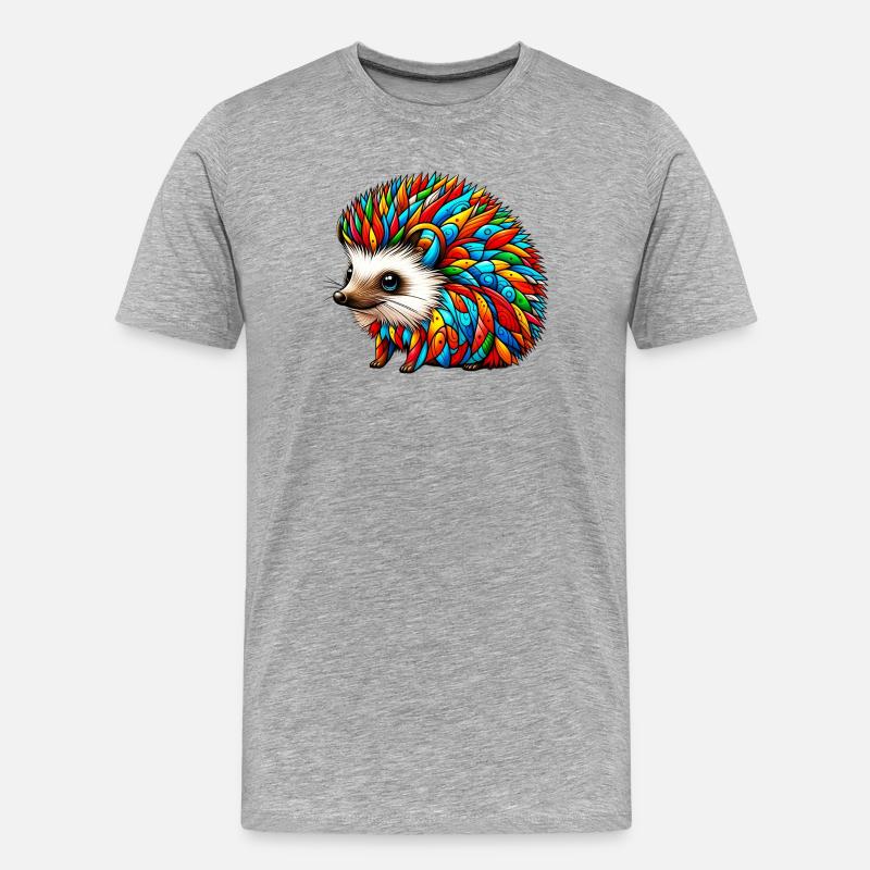 Igel - Männer Premium Bio T-Shirt - Grau meliert