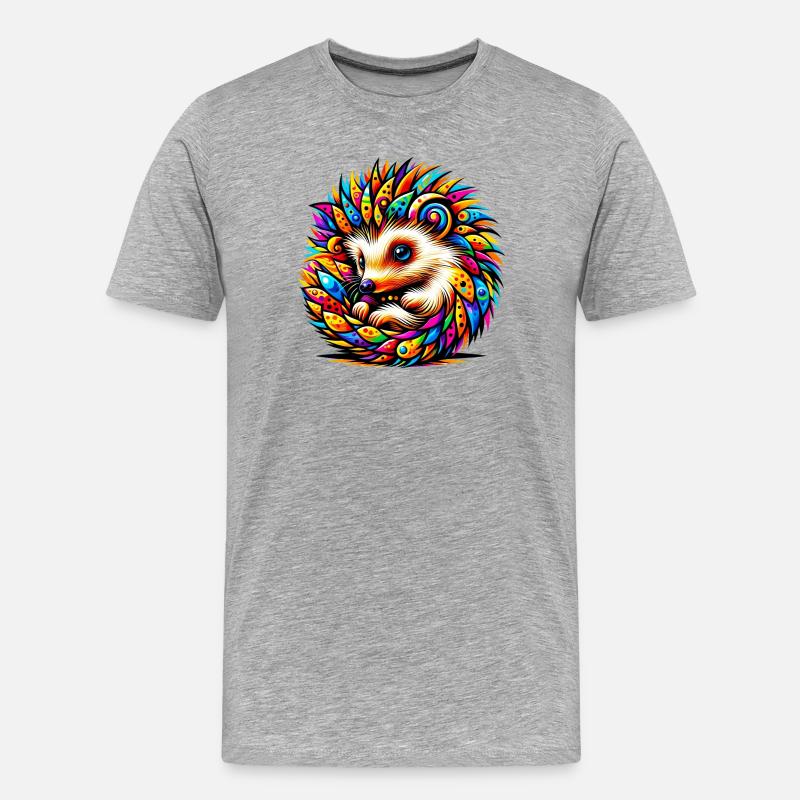Igel - Männer Premium Bio T-Shirt - Grau meliert