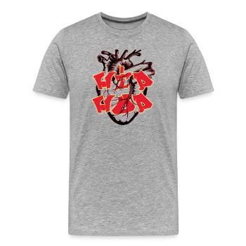 HIP HOP - Back to the roots - Männer Premium Bio T-Shirt - Grau meliert - Vorne - Damien (186cm)