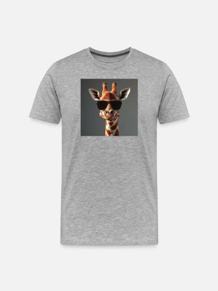 Girafe stylée - T-shirt bio Premium Homme - gris chiné