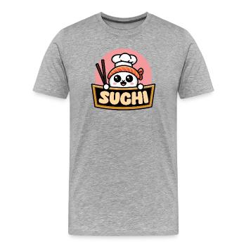 Kawaii Sushi Chef: Fun Sushi - Men's Premium Organic T-Shirt - heather grey - Front - Damien (186cm)
