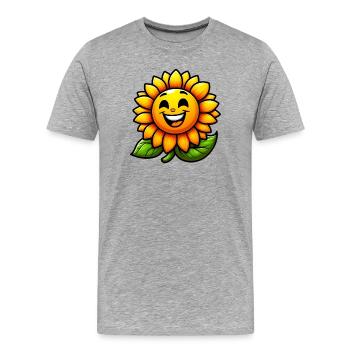 Sonnenblume - Männer Premium Bio T-Shirt - Grau meliert - Vorne - Damien (186cm)