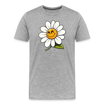Gänseblümchen - Männer Premium Bio T-Shirt - Grau meliert - Vorne - Damien (186cm)