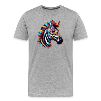 Zebra - Männer Premium Bio T-Shirt - Grau meliert - Vorne - Damien (186cm)