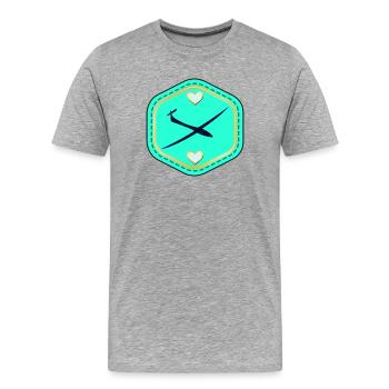 VOL À VOILE PILOTE - SPORTS AÉRIENS - T-shirt bio Premium Homme - gris chiné - Devant - Damien (186cm)