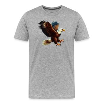 Eagle - Men's Premium Organic T-Shirt - heather grey - Front - Damien (186cm)