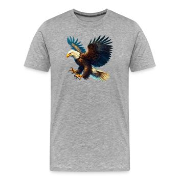 Adler - Männer Premium Bio T-Shirt - Grau meliert - Vorne - Damien (186cm)