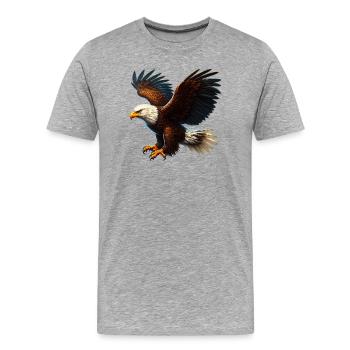 Aigle - T-shirt bio Premium Homme - gris chiné - Devant - Damien (186cm)
