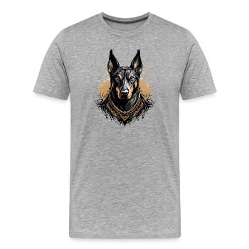 Doberman 02 - T-shirt bio Premium Homme - gris chiné - Devant - Damien (186cm)