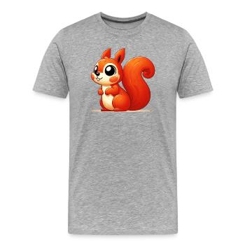 Écureuil - T-shirt bio Premium Homme - gris chiné - Devant - Damien (186cm)
