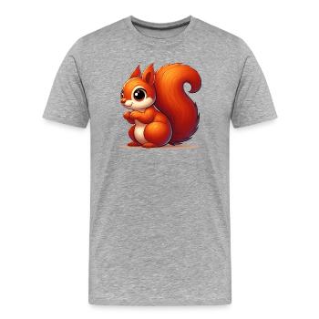 Squirrel - Men's Premium Organic T-Shirt - heather grey - Front - Damien (186cm)
