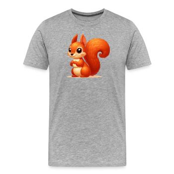 Eichhörnchen - Männer Premium Bio T-Shirt - Grau meliert - Vorne - Damien (186cm)