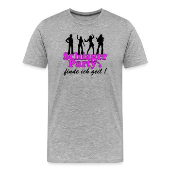 Schlager Party, Schlager Musik, je trouve ça cool - T-shirt bio Premium Homme - gris chiné - Devant - Damien (186cm)