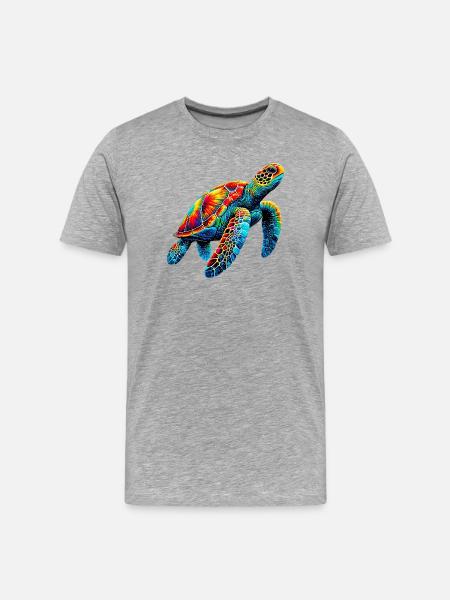 Turtle - Men's Premium Organic T-Shirt - heather grey