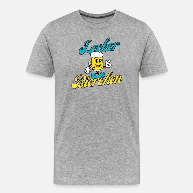 Lecker Bierchen - Männer Premium Bio T-Shirt - Grau meliert