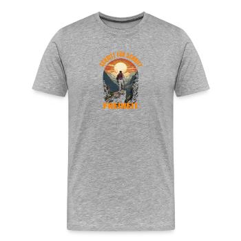 Schritt für Schritt Freiheit - Männer Premium Bio T-Shirt - Grau meliert - Vorne - Damien (186cm)