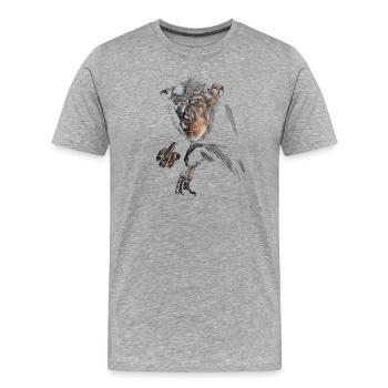 Schimpanse - Männer Premium Bio T-Shirt - Grau meliert - Vorne - Damien (186cm)