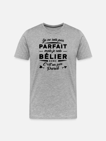 BELIER PARFAIT - T-shirt bio Premium Homme - gris chiné