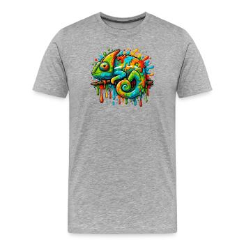 Caméléon - T-shirt bio Premium Homme - gris chiné - Devant - Damien (186cm)