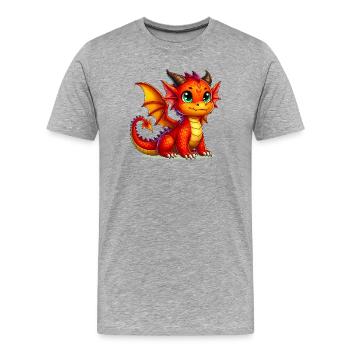 Dragon - Men's Premium Organic T-Shirt - heather grey - Front - Damien (186cm)