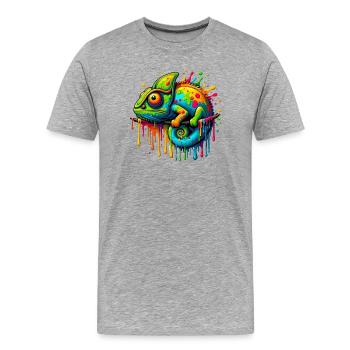 Caméléon - T-shirt bio Premium Homme - gris chiné - Devant - Damien (186cm)