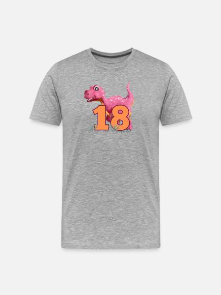 No.18 Dino - Men's Premium Organic T-Shirt - heather grey