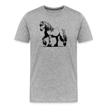 Haflinger de cheval - T-shirt bio Premium Homme - gris chiné - Devant - Damien (186cm)