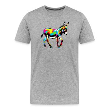 Donkey Mule - Men's Premium Organic T-Shirt - heather grey - Front - Damien (186cm)