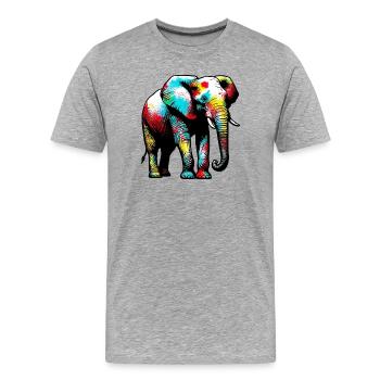 Éléphant - T-shirt bio Premium Homme - gris chiné - Devant - Damien (186cm)