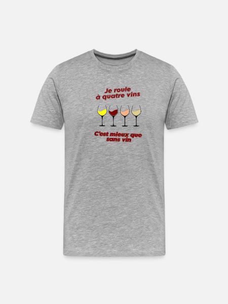 Quatre vins - T-shirt bio Premium Homme - gris chiné