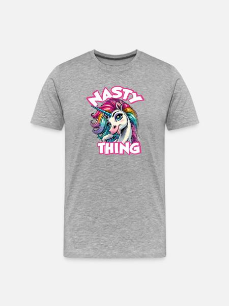Vilaine petite licorne - T-shirt bio Premium Homme - gris chiné