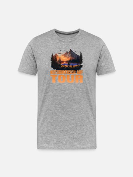 Naturmensch auf Tour - Männer Premium Bio T-Shirt - Grau meliert