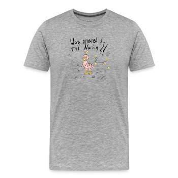 Un oiseau en mue dans le vent d’automne en couleur - T-shirt bio Premium Homme - gris chiné - Devant - Damien (186cm)