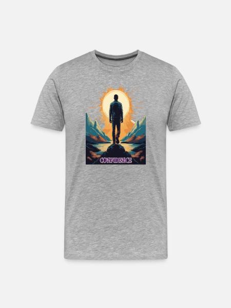 Confidence – Strength through self-confidence - Men's Premium Organic T-Shirt - heather grey