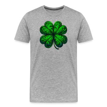 Trèfle à quatre feuilles - T-shirt bio Premium Homme - gris chiné - Devant - Damien (186cm)