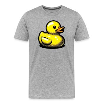 Ente Ente Ente Ente Ente - Männer Premium Bio T-Shirt - Grau meliert - Vorne - Damien (186cm)