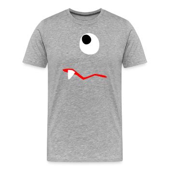 Monster Halloween traurig Comic Zombie Zahn Zyklop - Männer Premium Bio T-Shirt - Grau meliert - Vorne - Damien (186cm)