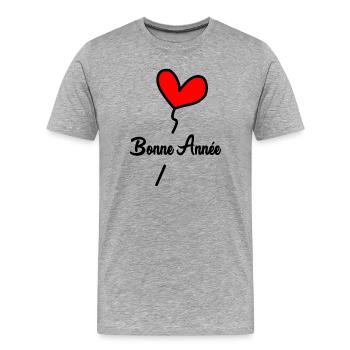HAPPY NEW YEAR. NEW YEAR'S EVE - Men's Premium Organic T-Shirt - heather grey - Front - Damien (186cm)