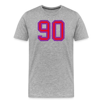 90. 90 YEARS. 90th ANNIVERSARY. 90 YEARS ANNIVERSARY. - Men's Premium Organic T-Shirt - heather grey - Front - Damien (186cm)