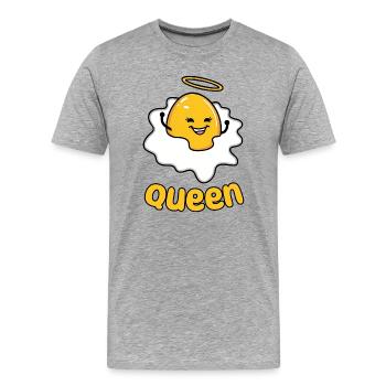 Lustiges Ei mit Heiligenschein - Männer Premium Bio T-Shirt - Grau meliert - Vorne - Damien (186cm)