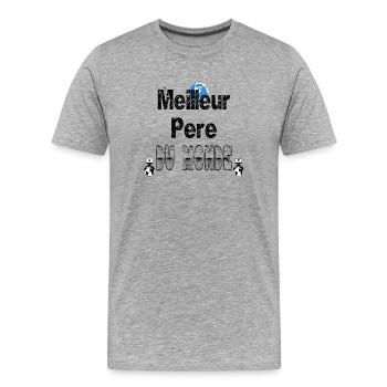 Meilleur Père du Monde - T-shirt bio Premium Homme - gris chiné - Devant - Damien (186cm)