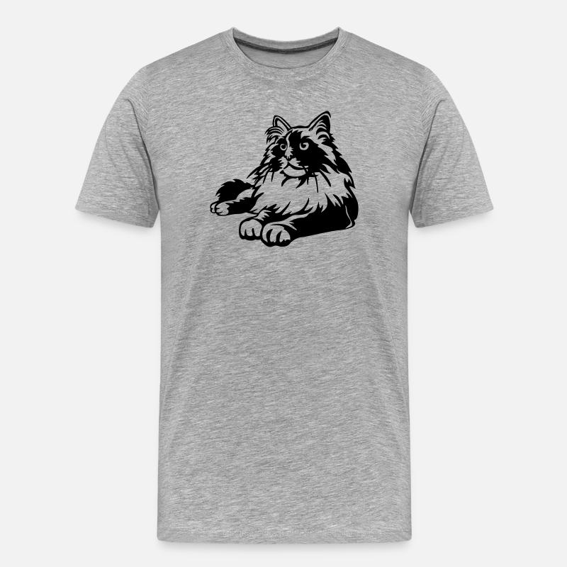 Ragdoll Katze - Männer Premium Bio T-Shirt - Grau meliert