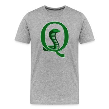 Grüne Kobra im Buchstaben Q - Männer Premium Bio T-Shirt - Grau meliert - Vorne - Damien (186cm)