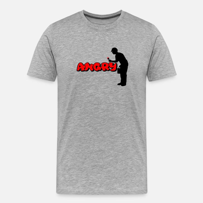 Wütend - Männer Premium Bio T-Shirt - Grau meliert