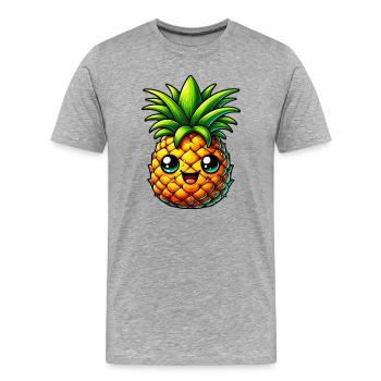 Ananas - T-shirt bio Premium Homme - gris chiné - Devant - Damien (186cm)