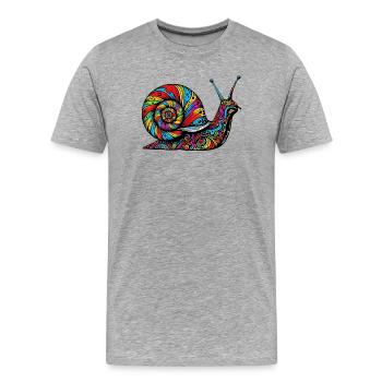 Schnecke - Männer Premium Bio T-Shirt - Grau meliert - Vorne - Damien (186cm)