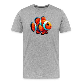 Clownfisch - Männer Premium Bio T-Shirt - Grau meliert - Vorne - Damien (186cm)