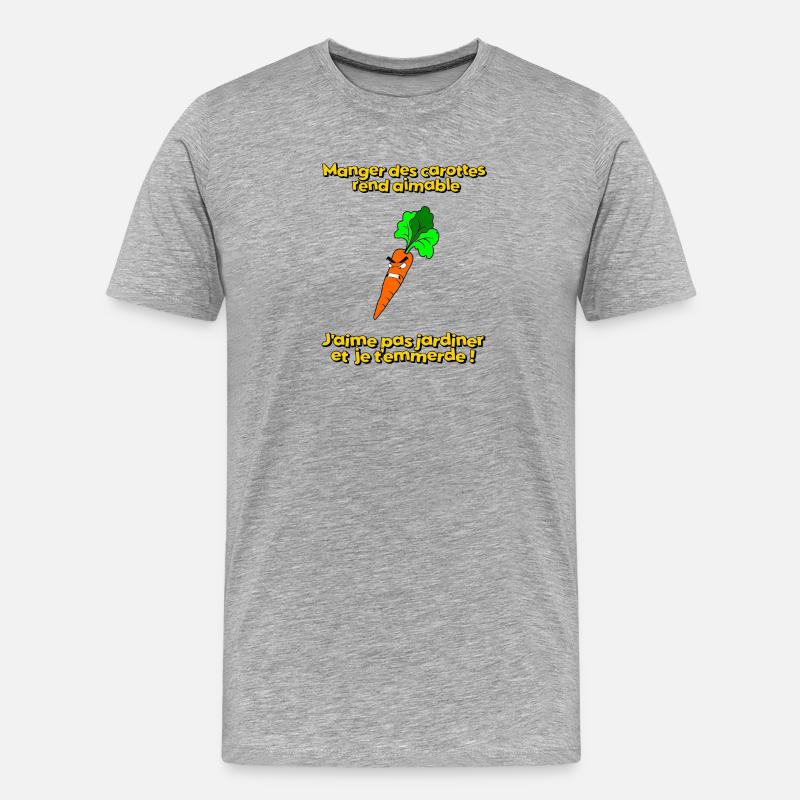 Manger des carottes rend aimable - T-shirt bio Premium Homme - gris chiné